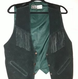 Ginuwine Suede Leather Vest w. Fringes